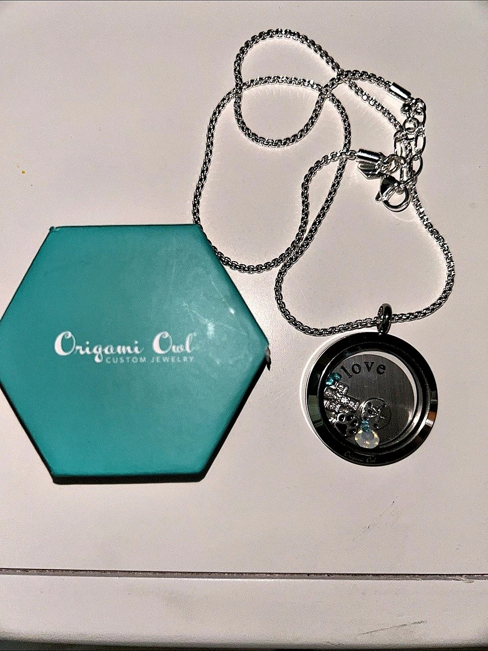 Origami Owl Living Locket Necklace Silver With Charms